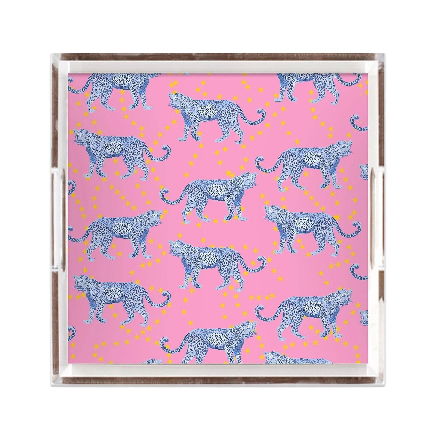 Cosmic Cheetah Lucite Tray - Pink