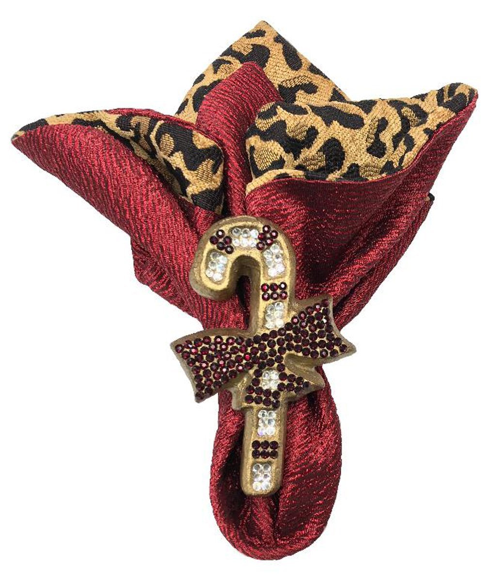 Christmas Napkin Ring Jeweled Candy Cane