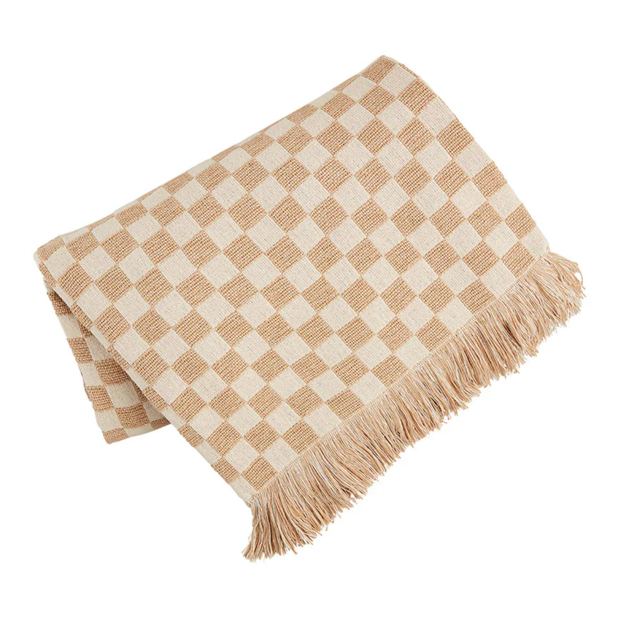 Checkered Tassel Throw Blanket