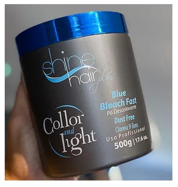 Color Light Blue Dust Fre 9 Tones Shine Bleaching Powder 500g - Shine Hair