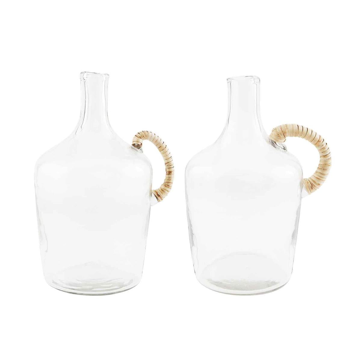 Glass Jug with Wicker Handle