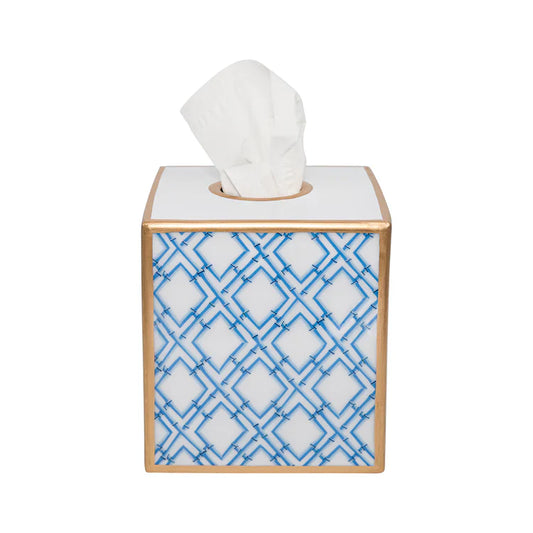 Jayes Studio Cane Enameled Tissue Box Cover