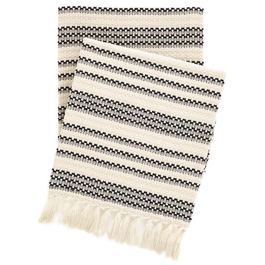 Handwoven cade throw black Annie Selke