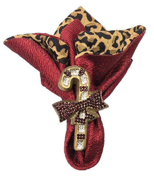 Christmas Napkin Ring Jeweled Candy Cane