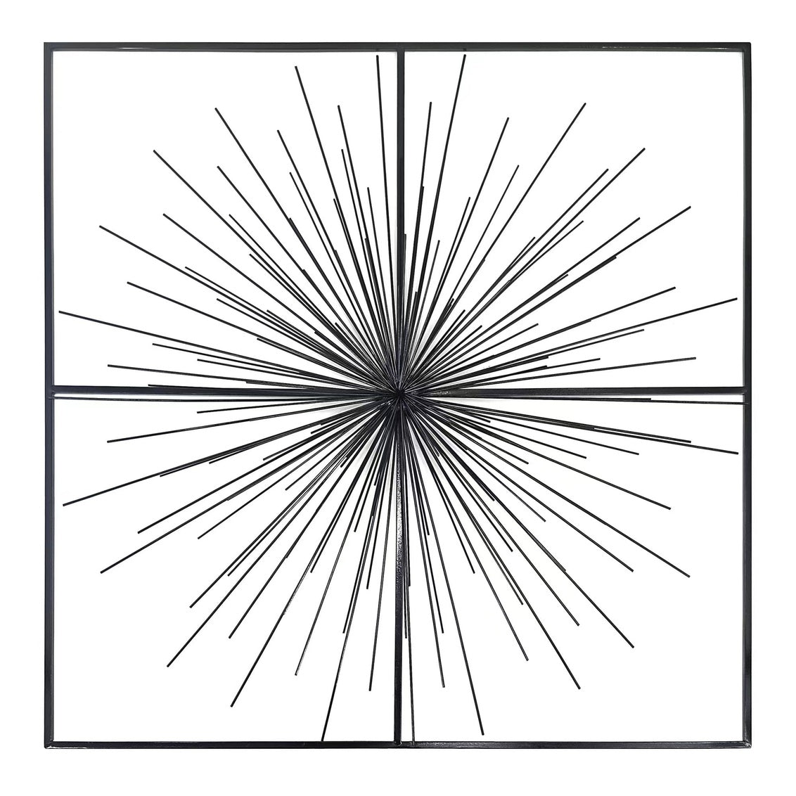 LARGE DECORATIVE METAL BURST IN BLACK - SIZE: 30" x 30""