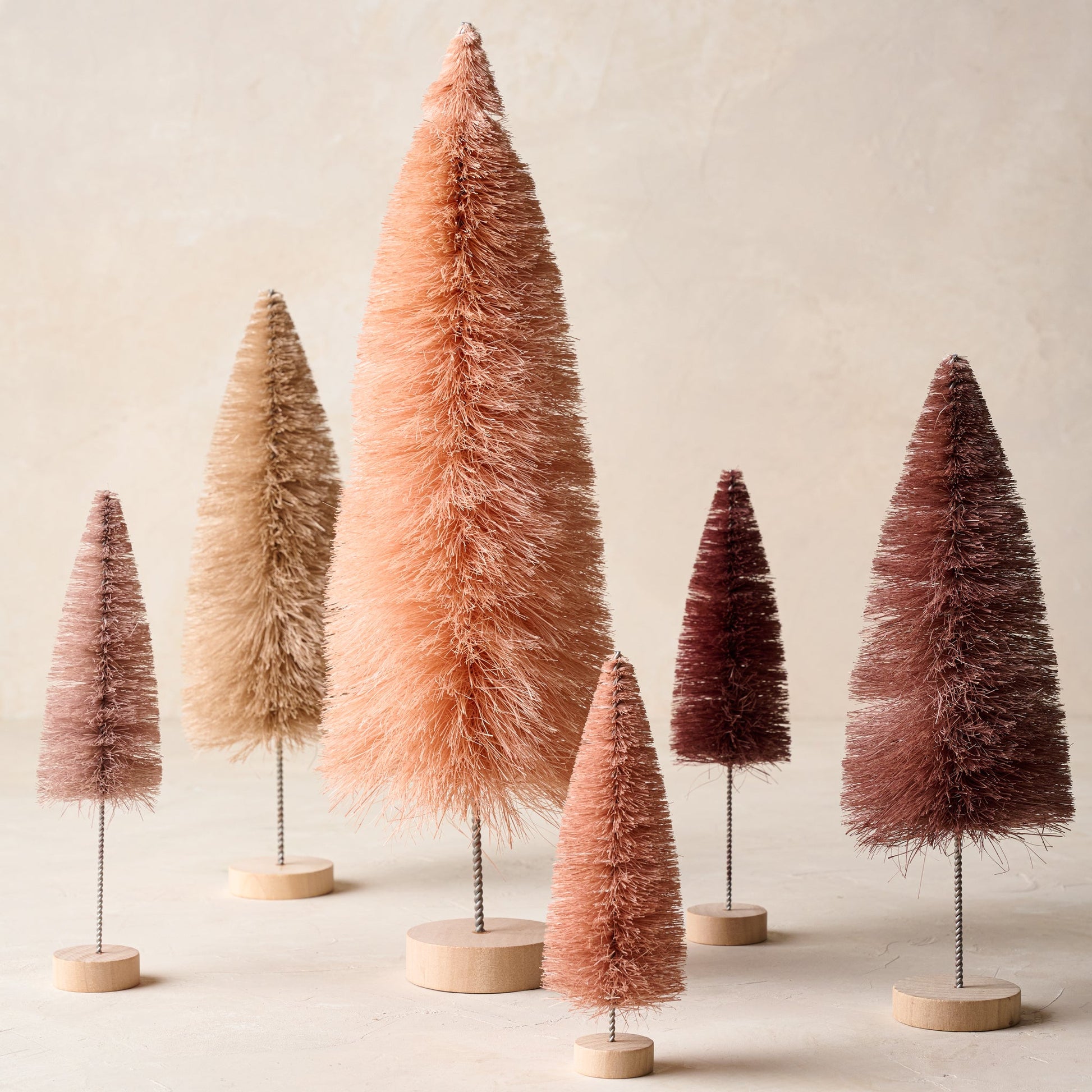 Multicolored Bottle Brush Tree Set