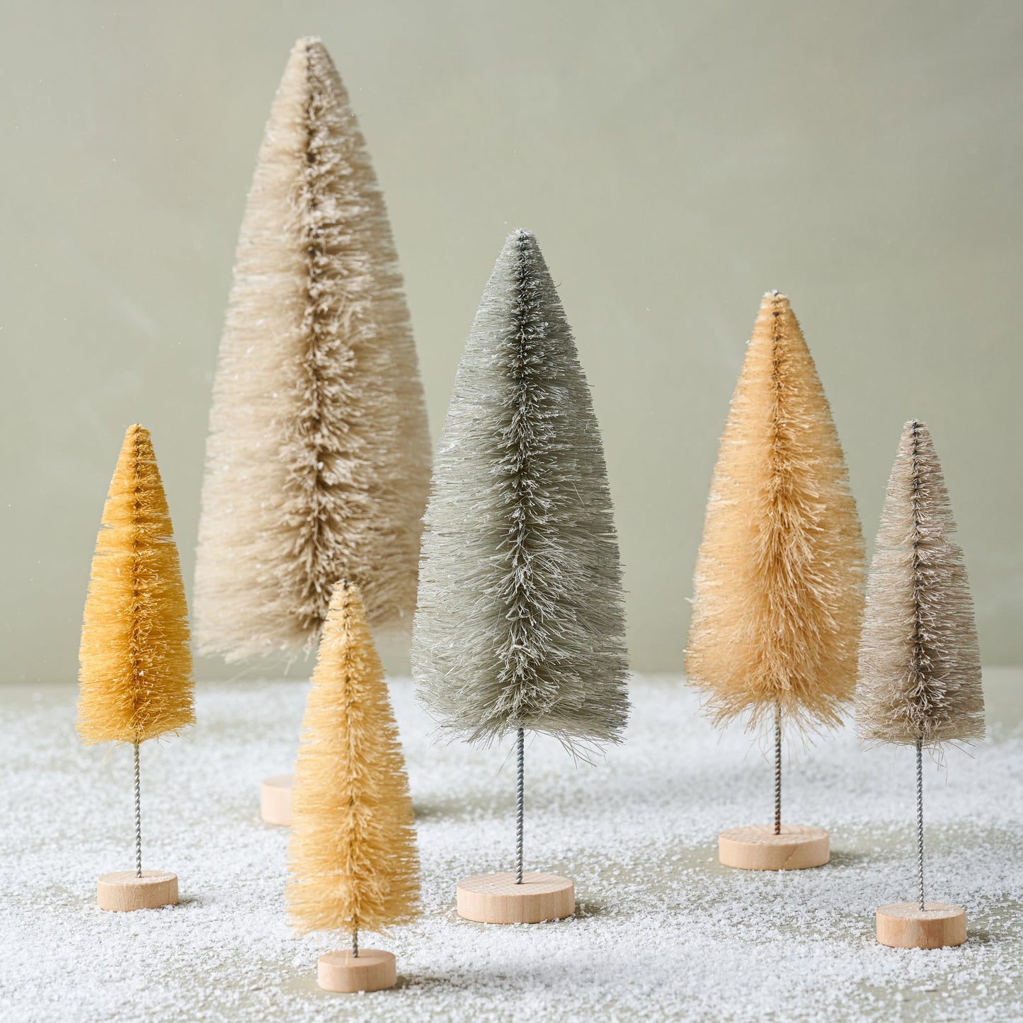 Multicolored Bottle Brush Tree Set