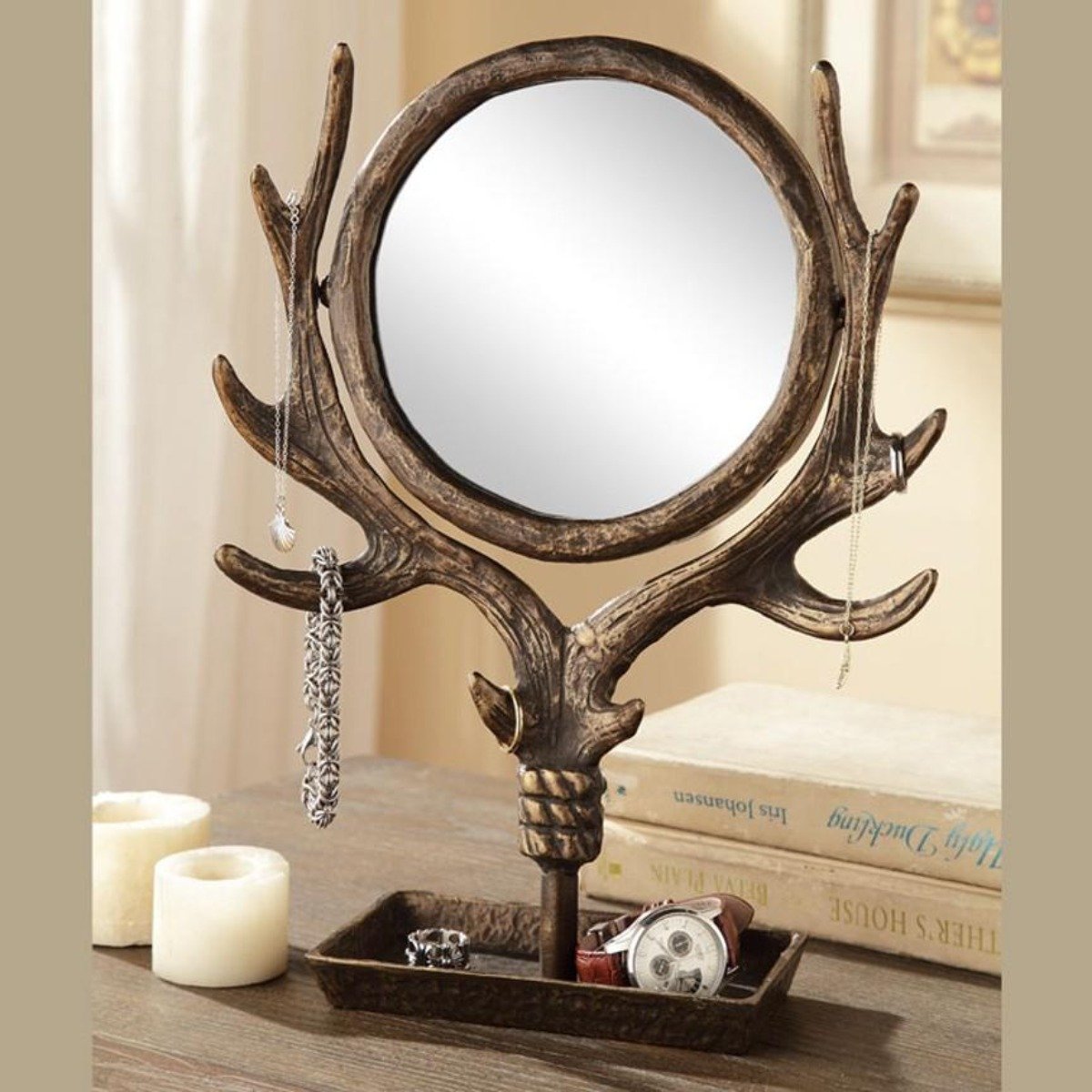 Antler Table Mirror