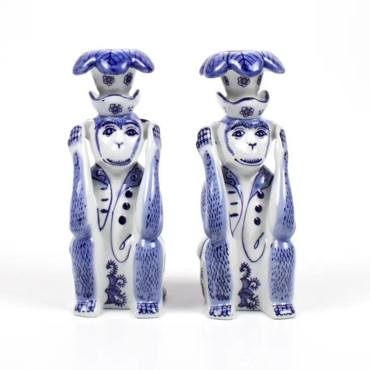 Blue Monkey Candlestick