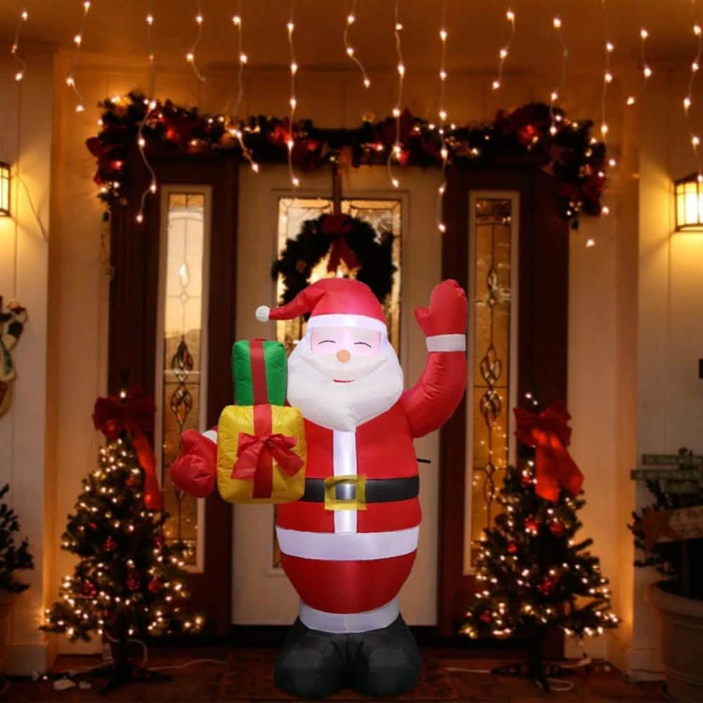 Inflatable Santa Claus and Snowman Night Light Figure