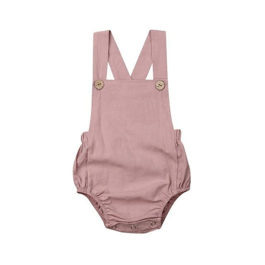 Girl's Clothing Pale Pink / 3-6M Baby Sleeveless Rompers