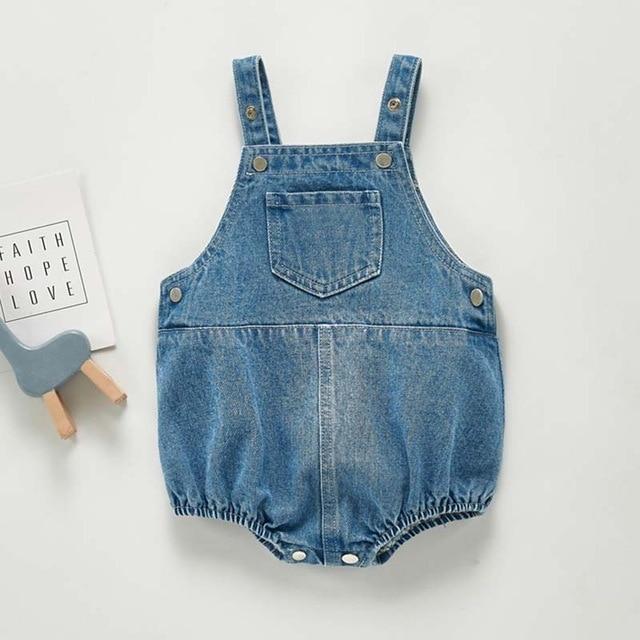 Girl's Clothing blue 202H32 / 24M Denim Bodysuits Kids Jumpsuit