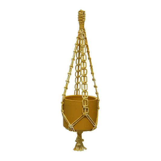 Butter Cream Yellow Macrame Plant Hanger  | 37"